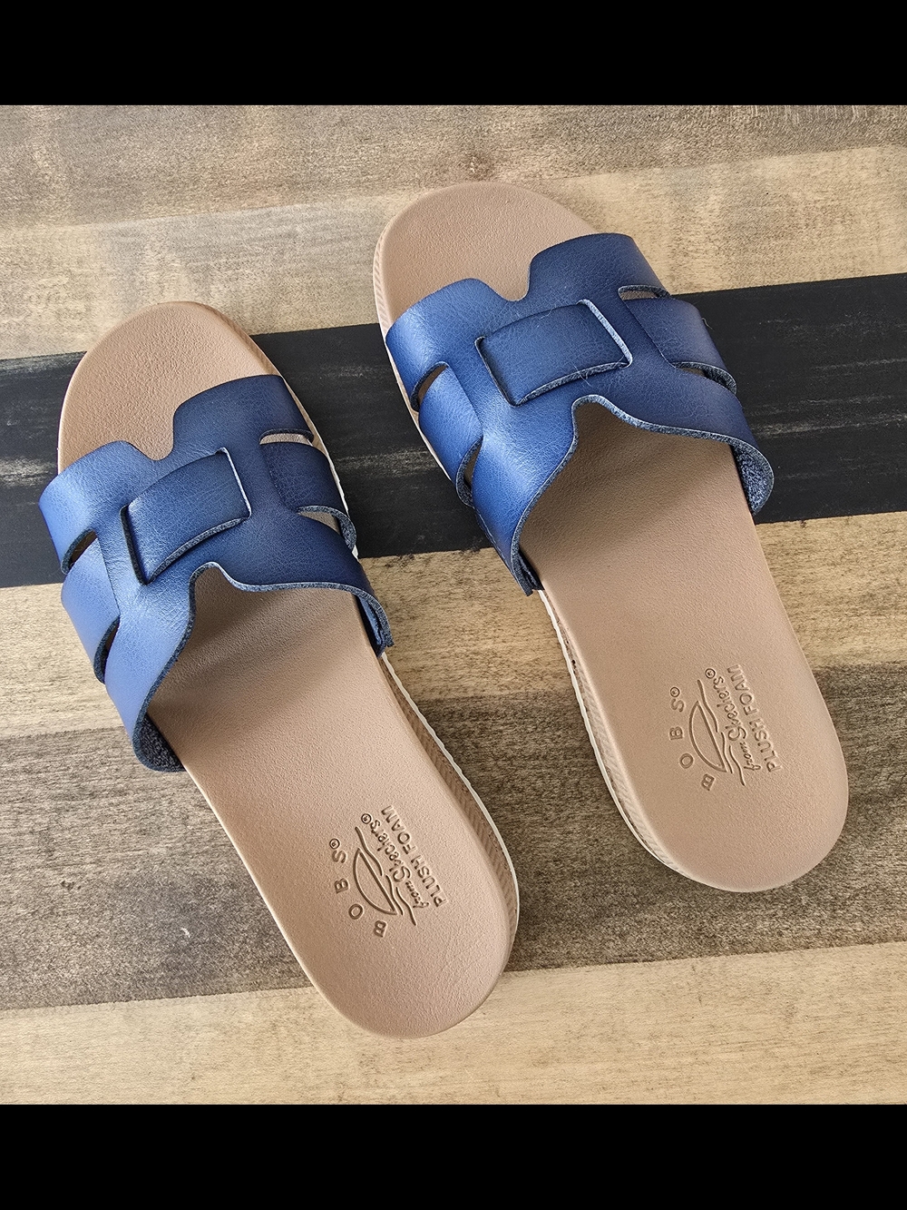 Navy Blue Slip-On Women's Slide Sandals